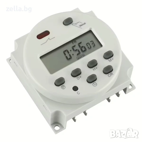 Дигитален таймер реле 12V 16A – Програмируем таймер с 8 ON/OFF цикъла, LCD дисплей 10207
