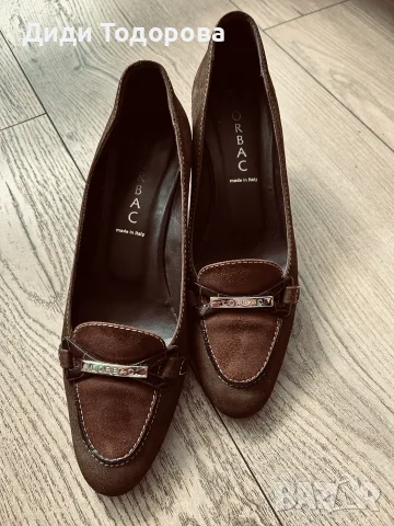 Италиански велурени обувки на ток LORBAC (Made in Italy)