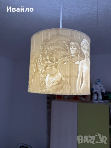 ❄️ Детски полилей „Замръзналото кралство“ (Frozen) – 3D ефект, снимка 3 - Детски нощни лампи - 54182404