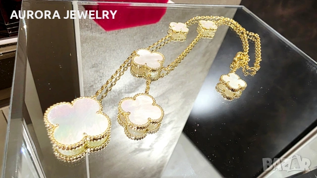 Van Cleef & Arpels VCA 6 Motifs Gold Mother of Pearl Magic Alhambra Clover Дамско Колие