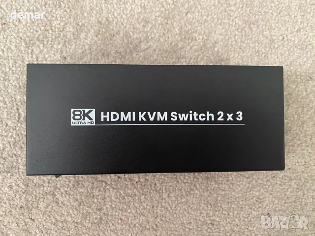 8K/60Hz 4K/120Hz USB 3.0 HDMI KVM превключвател за три монитора и два компютъра, снимка 7 - Кабели и адаптери - 55553261