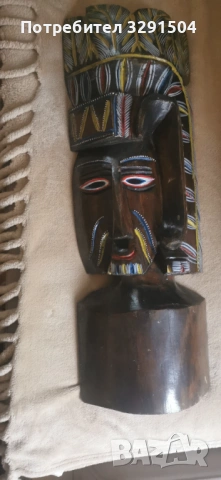 Дървена маска , снимка 4 - Декорация за дома - 54015300