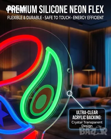 Смарт LED неон надпис/декор купа за световното 2026 – RGB, USB захранване, димиране и монтаж, снимка 2 - Лед осветление - 55330294