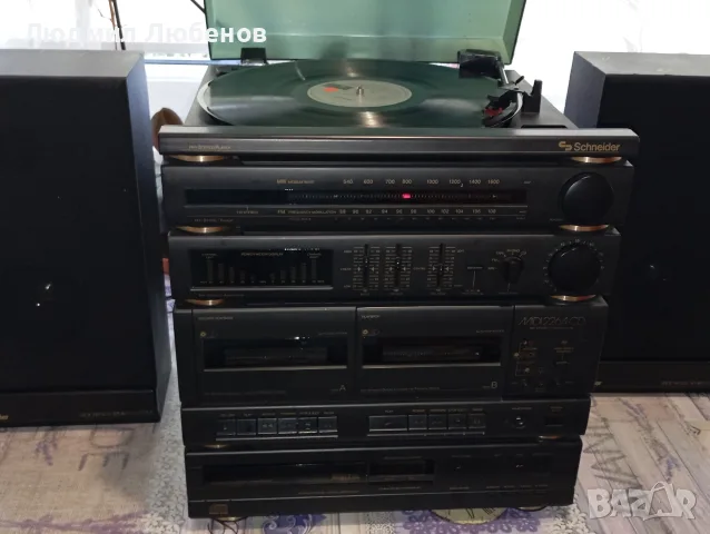 Ретро уредба Schneider грамофон,радио Cd,касетофон с тонколони, снимка 6 - Аудиосистеми - 55301957