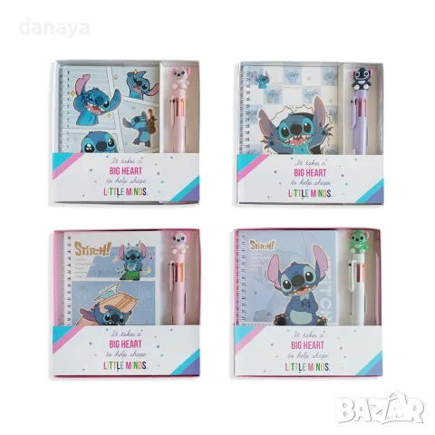 7019 Детски комплект Stitch – тефтер със спирала и химикал с 6 цвята в подаръчна кутия, снимка 3 - Ученически пособия, канцеларски материали - 55612207