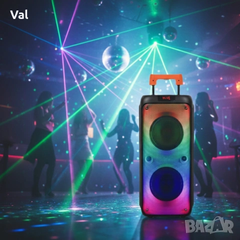 Преносима тонколона с микрофон и дистанционно управление, 40W мощност, Bluetooth, USB/SD 