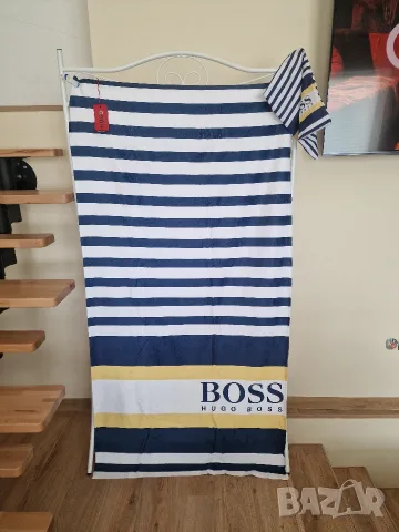 Страхотна плажна хавлия HUGO BOSS размер 180см х 90см , снимка 2 - Хавлиени кърпи - 55413507
