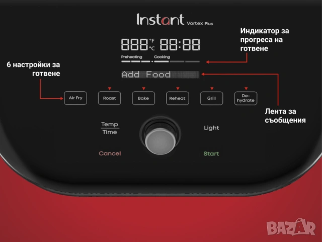Еър Фрайър Instant Vortex PLUS ClearCook & OdourErase, снимка 3 - Фритюрници - 54668629