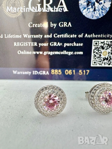 Сребърни обеци с мойсанит (Диамант) 0.5 карата, снимка 7 - Обеци - 54432566