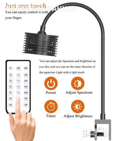 Аквариумна лампа Lominie Asta 20 LED - 20W, снимка 5 - Аквариуми - 55364989