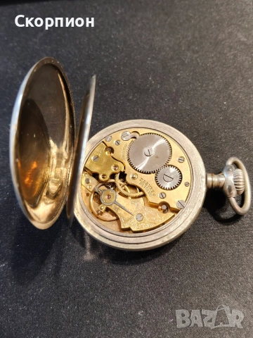 Швейцарски джобен часовник с посребрени капаци - BREVET DEPOSE -  ПРОМОЦИЯ, снимка 10 - Джобни - 48366714