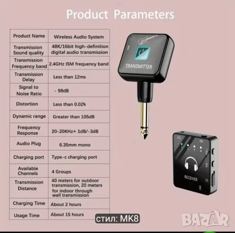 Wireless in air monitor system-15€, снимка 4 - Аудиосистеми - 55649159