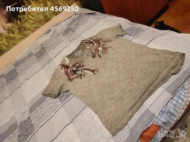Мъжка тениска с ТИГЪР и ДРАКОН / Streetwear / Размер L - НОВА, снимка 3 - Тениски - 54391356