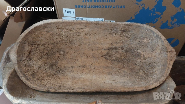 дървена копанка с дръжки, корито, Чутури, големи хавани, стари дървени, битова декорация, битов кът