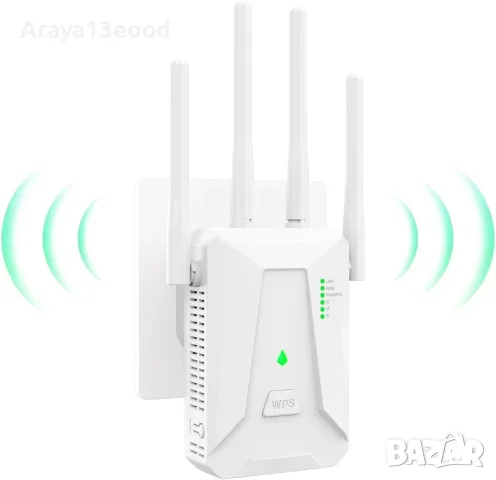 WiFi Extender Booster – усилвател на WiFi сигнал с 4 антени, Ethernet порт и обхват до 465 m²