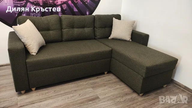 НОВ *Тъмнозелен диван Осло* Функция сън + ракла, снимка 2 - Други - 55396865