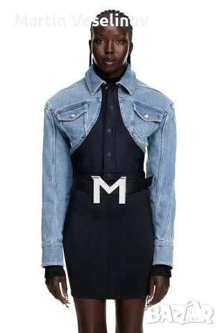 H&M x Mugler denim jacket дънково яке, снимка 2 - Якета - 54983293