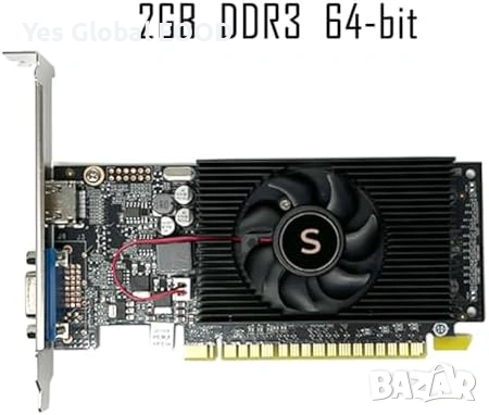 SAPLOS GeForce GT 610 2GB DDR3 Low Profile HDMI, снимка 2 - Видеокарти - 54549549