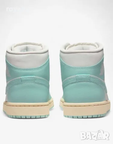 NIKE Air Jordan 1 Mid Shoes White/Blue Нови Дамски Маратонки , снимка 4 - Маратонки - 55316115