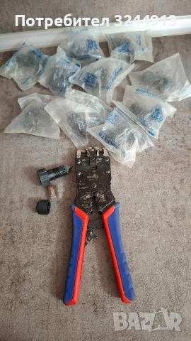 Клещи KNIPEX 97 51 12 за кербоване на LAN букси, RJ45, RJ10, RJ11 и RJ12, KNIPEX, снимка 5 - Клещи - 55152439