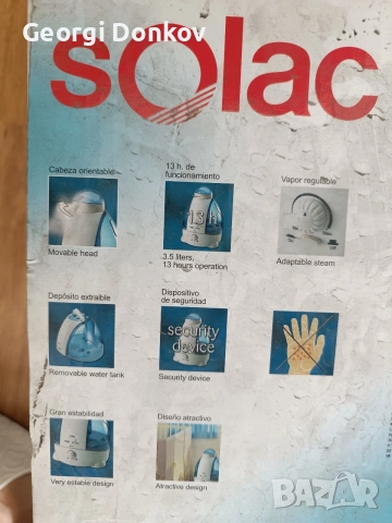 Чисто нов ултразвуков овлажнител за въздух Solac Mr. Pin (3.5L), снимка 3 - Други стоки за дома - 55257515