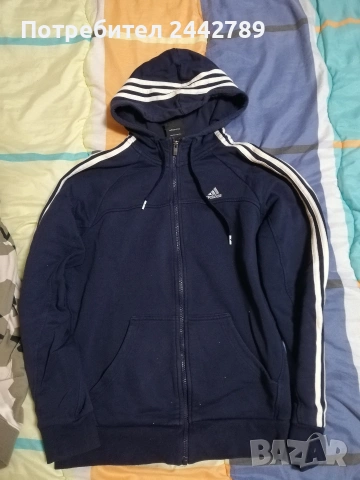 Adidas Performance Essentials с Ленти през качулката, снимка 2 - Суичъри - 54778789