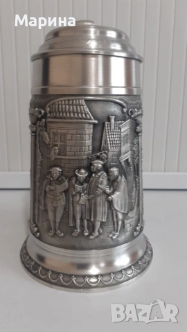Халба от калай 500 мл,  Antik*Vintage #142, снимка 3 - Антикварни и старинни предмети - 54402832