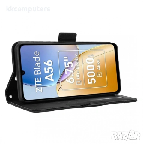 ZTE Blade A56 калъф – портфейл с PU кожа, слотове за карти, протектор, 5 цвята, снимка 8 - Калъфи, кейсове - 54639944