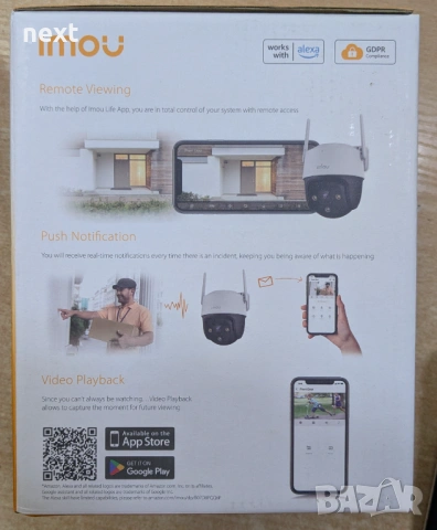 Въртяща IP камера Dahua IMOU Cruiser 2C 5MP Wi-Fi PTZ +24м Гаранция, снимка 4 - IP камери - 48025363