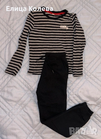 Нов панталон Sinsay плюс памучна блуза за момче 122-128 см