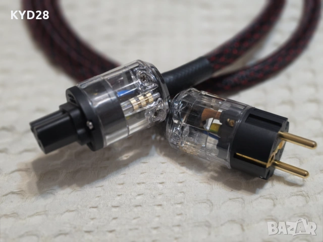 Hi-Fi Захранващ кабел 3х4 mm² – 134 см (Позлатени конектори), снимка 3 - Други - 54905282