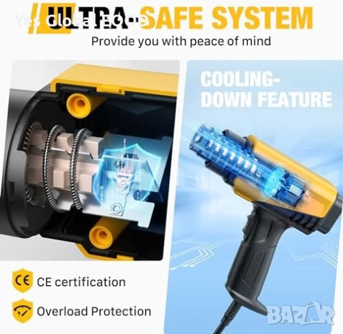 SEEKONE пистолет за горещ въздух 2000W 650°C, снимка 6 - Други инструменти - 54690138