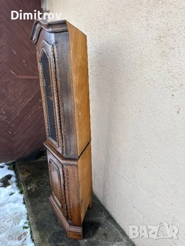Ретро ъглова витрина  с шкаф, снимка 4 - Секции и витрини - 53958196
