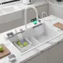 Умна кухненска мивка с изтеглящ се кран – LED дисплей, водопад, филтрирана вода и пълен комплект за , снимка 2