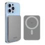 Външна батерия Hinovo Magnetic Wireless 5000mAh, 15W, Съвместима с MagSafe, Type-C кабел, Сив, снимка 1