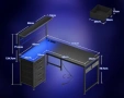 Геймърско бюро Coleshome LED 110x80 с чекмеджета, снимка 3