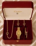 Cartier Дамски Подаръчен Комплект - Гривна, Колие, Обеци И Часовник - Различни ЦВетове Код SK1819, снимка 1