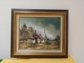 Холандска картина на платно с подпис -68/59 см, снимка 5