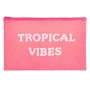 Прозрачен летен несесер розов с брокат TROPICAL VIBES 30x21см_1237020, снимка 1