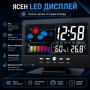 LED дигитален часовник с будилник, температура, световно време и гласова подсветка, снимка 3