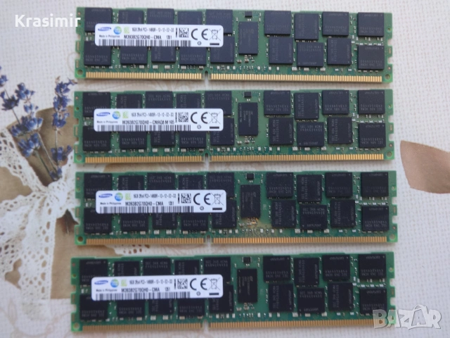 Сървърна памет 16GB 2Rx4 PC3-14900R ECC DDR3 RDIMM Server Memory RAM Micron и Samsung, снимка 2 - RAM памет - 54610530