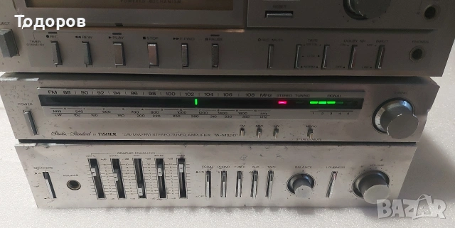 Fisher TA-M200 Stereo Tuner Amplifier/CR-M200 Stereo Cassette Deck двукомпонентна HiFi система , снимка 3 - Аудиосистеми - 54610117