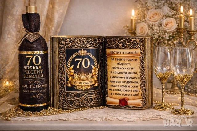 Оригинален и стилен подарък за 50 годишен юбилей и кръгли годишнини : 60, 65, 70,75 и 80 години, снимка 17 - Подаръци за юбилей - 54019347