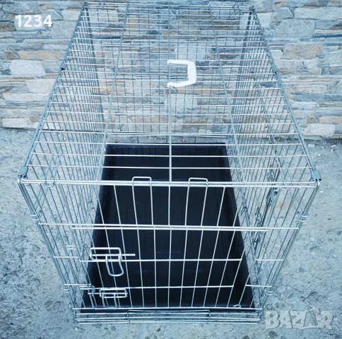 метална сгъваема клетка за куче 77x54x63см за транспорт и стационар, снимка 4 - За кучета - 55403338