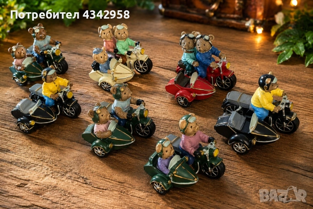 Винтидж фигурки – животни байкери на мотори.1980-1990г.