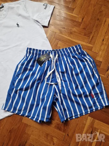 Страхотен мъжки сет тениска и бански шорти POLO RALPH LAUREN размер S M L XL 2XL, снимка 2 - Спортни дрехи, екипи - 55395765