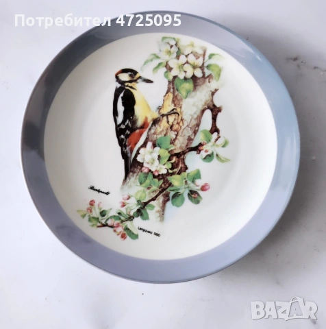 Винтидж чинии с птици, снимка 3 - Чинии - 54494966