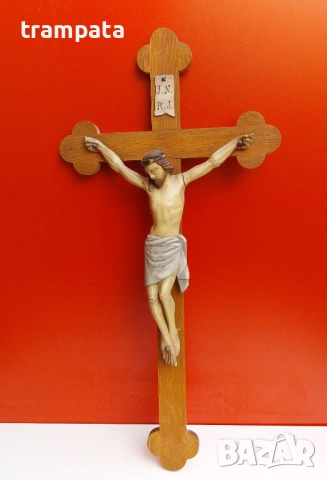 НАЙ ДОБРАТА ОФЕРТА 80см. Дървен Кръст , разпятие , исус дърворазба