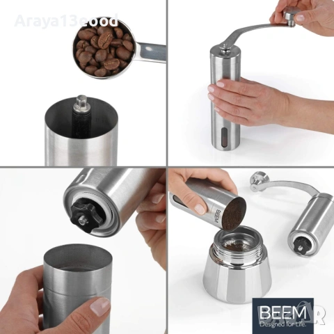 Ръчна кафемелачка BEEM GRIND-2-GO с керамичен механизъм, снимка 5 - Кафемашини - 54639291