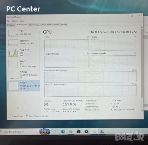Геймърски лаптоп i7 11800H, RTX 3050 Ti 4GB, 16GB ram, снимка 9 - Геймърски - 53390127